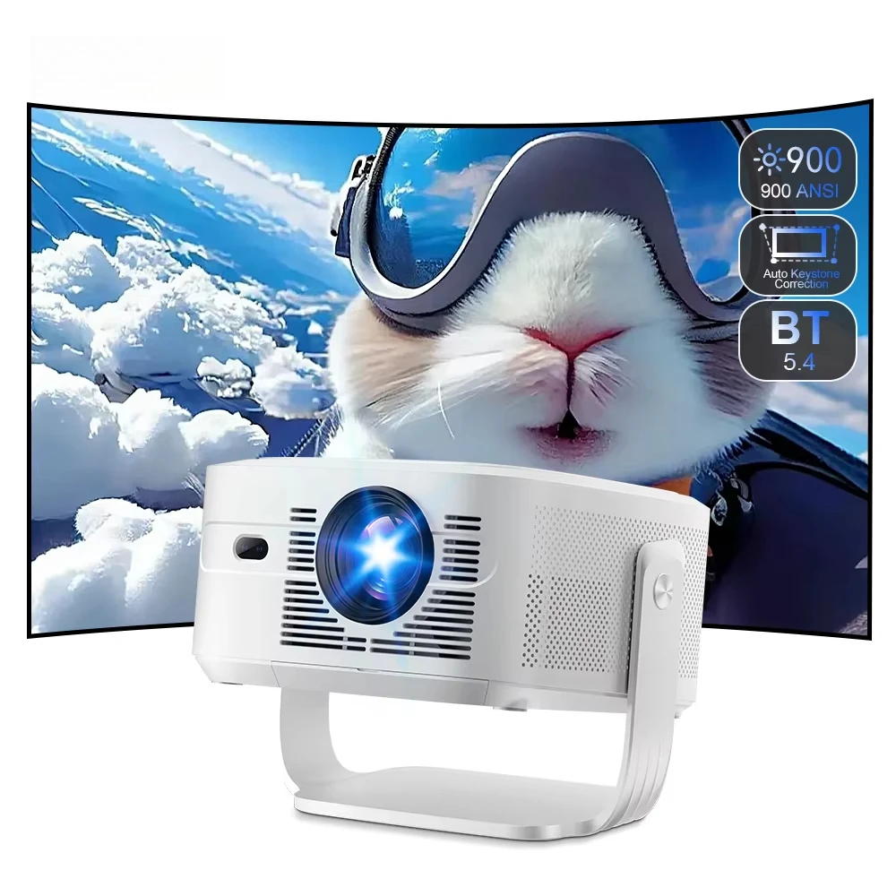 Topleo HY450 Max 8K Android 14 1080p Home Cinema Theater Mini Portable Smart Projector with 1000 Lumens and Dual Band WiFi6