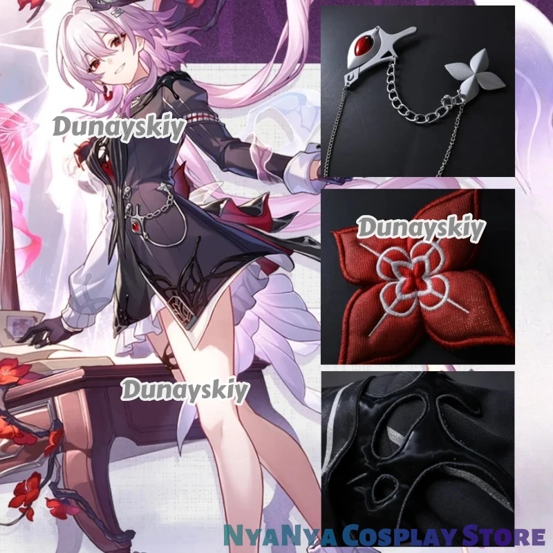 ‌ ‌ ‌ Evernight 7 de marzo Cosplay Honkai Star Rail disfraz peluca vestido sombreros misterioso invitado extranjero Amphoro fiesta de Halloween