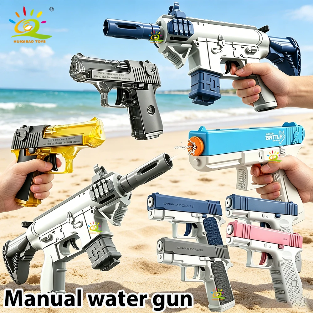 HUIQIBAO M1911 Wasserpistole Spielzeug M416 Manuelle Spielzeugpistole Sommer Pool Party Strand Schießspiele Outdoor-Spielzeug Geschenke für Erwachsene