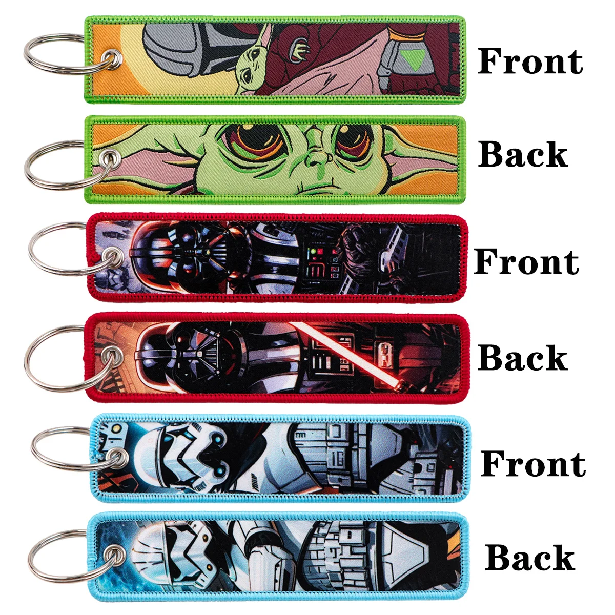 

Science Fiction Film Embroidery Key Fob Robot Key Tag For Cars Backpack Keychain Fashion Keyring Gifts for Men Women Accessories