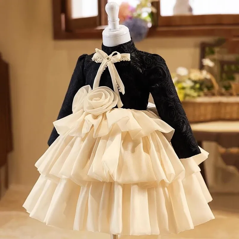 High-End Children\'s Evening Gown Host Piano Performance Wedding Birthday Girls Party Dresses A4379 Vestidos Bridesmaid Dresses