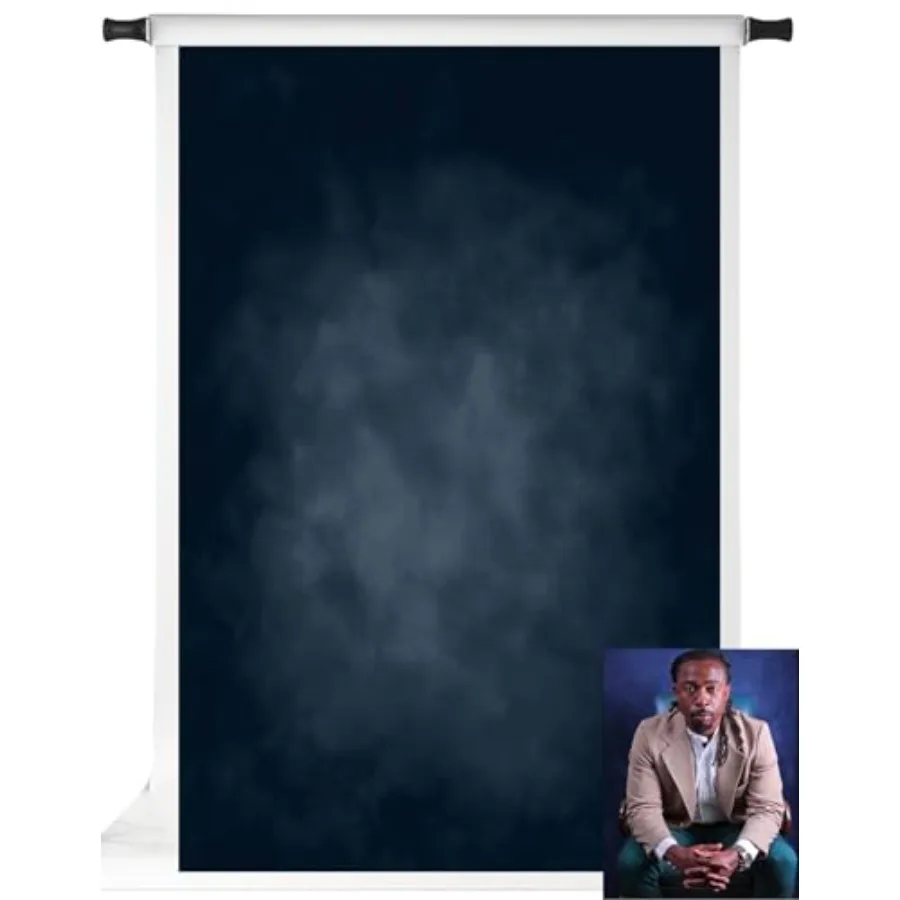 

Dark Blue Photography Backdrops Abstract Photo Backdrop Poratrait Background for Photoshoot 6.5x10ft