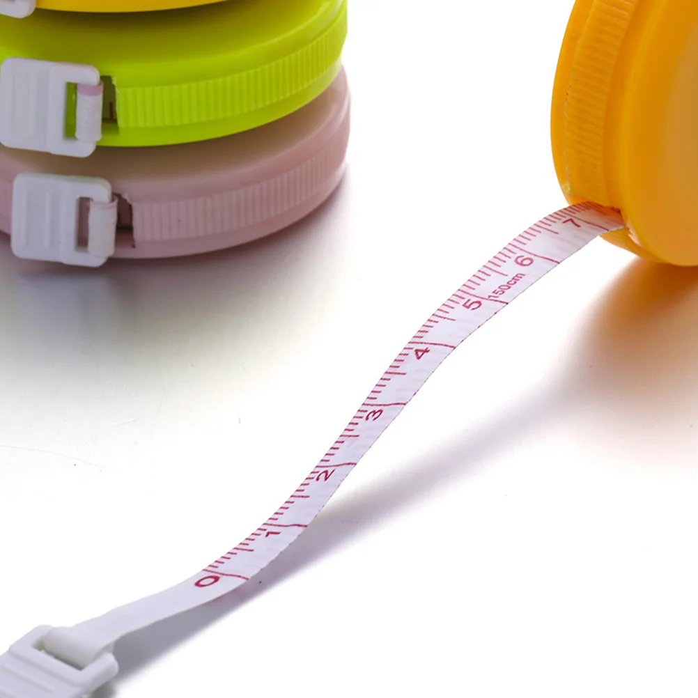 

4pcs Mini Tape Measure Plastic Metal Durable Ring Design Portable High Precision Measuring Tool For Home Outdoor Craft Sewing