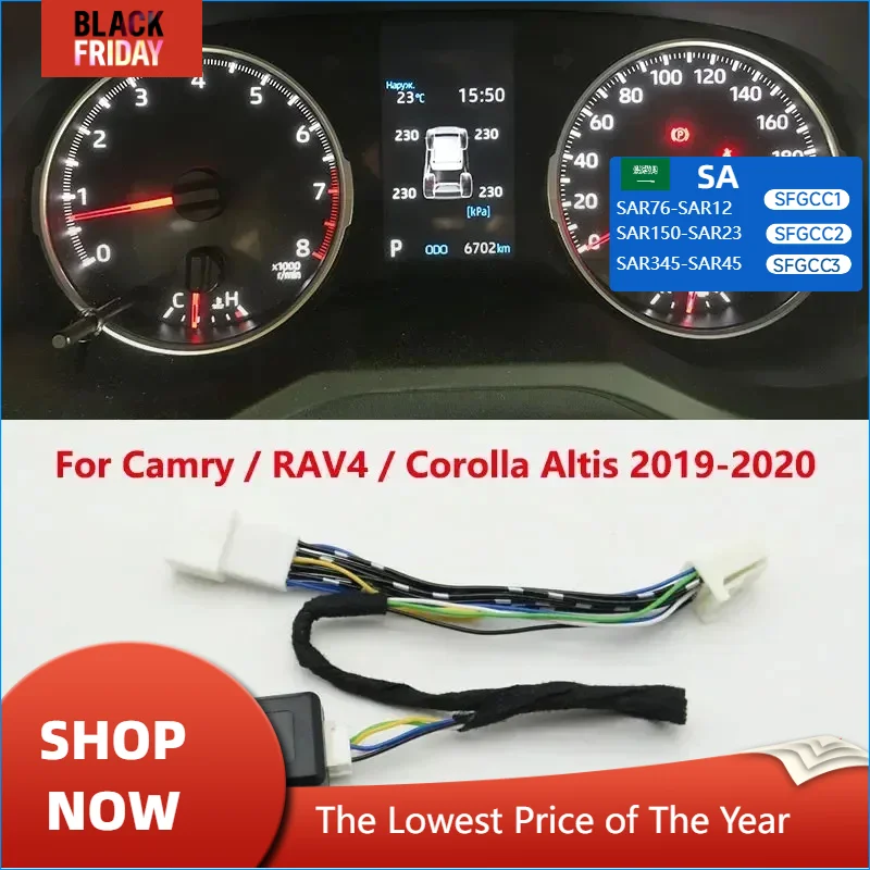 For Toyota Rav4 XA50/Camry/Corolla Altis /Avalon Smart TPMS Tire Pressure Monitor System Digital LCD Dash Board Display