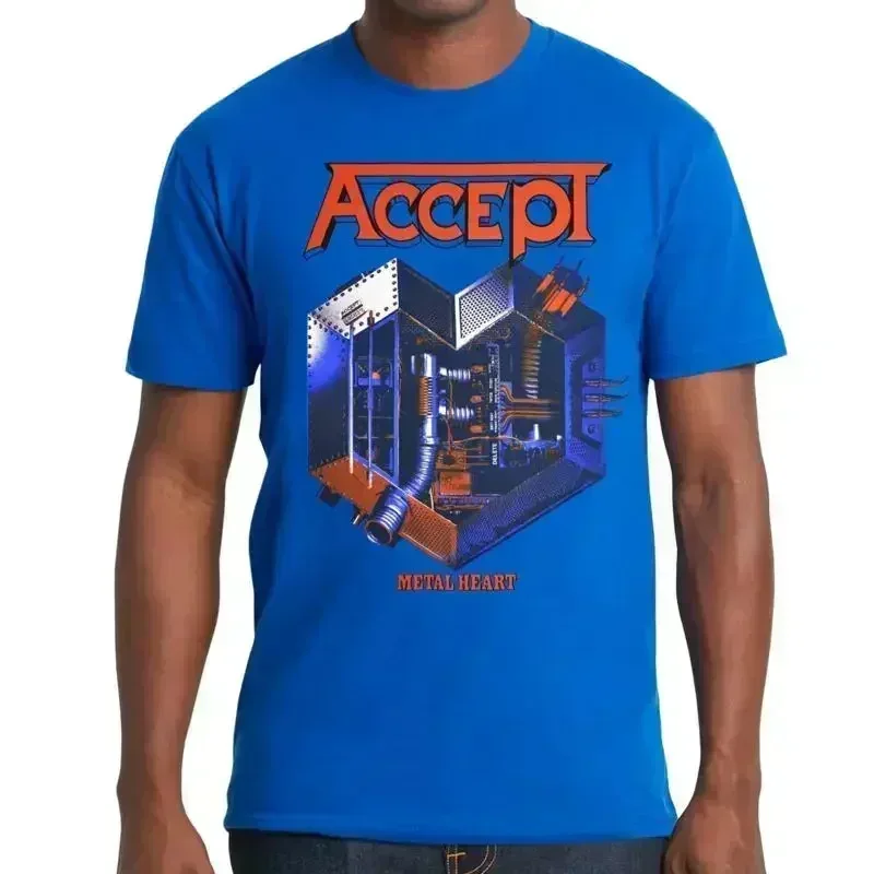 New Accept Metal Heart T Shirt Blue All Size S 5Xl