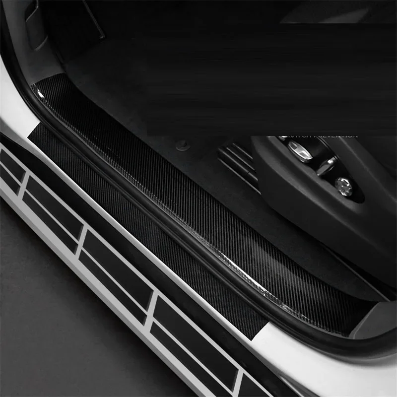 5D Carbon Fiber Car Stickers Protector Car Door Sill Sticker Scratchproof Stickers Protector Auto Bumper Strip Car Protect Tape view 2
