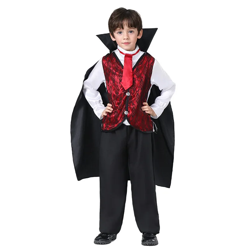 Sydanne Kids Vampire Knight Uniform Suit Cosplay Costume Boy Top Pants Cloak Party Performance Halloween Costume