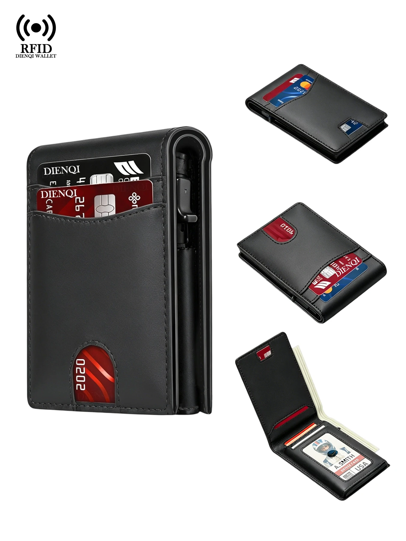 Luxury Brand Mens Wallets Money Bag RFID Bank Credit Card Holder Case Purse Carbon Fiber Leather Bifold Wallets for Men Carteras
