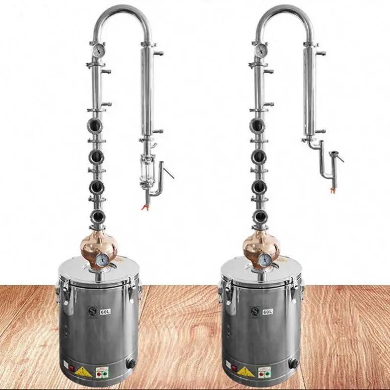 50/200L Alcohol Copper Vodka Alcohol Distillation Equipment Distiller Copper Alcohol Moonshine Distiller Fermentation Equipment