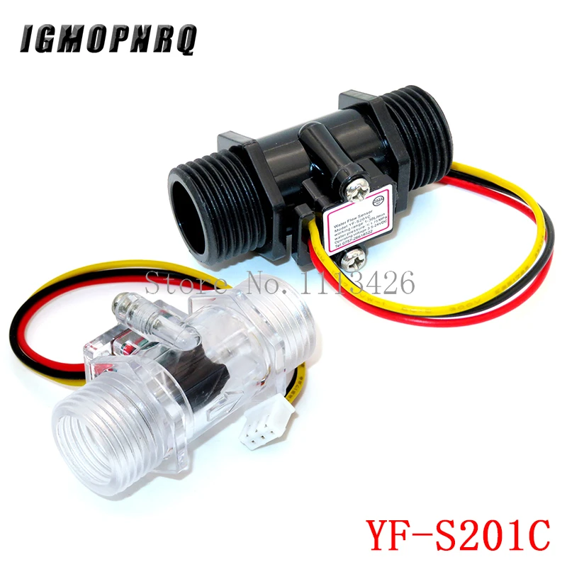 Transparent Black Flow Meter YF-201C Water Flow Sensor Turbine Flow Meter 4 Points Flow Sensor