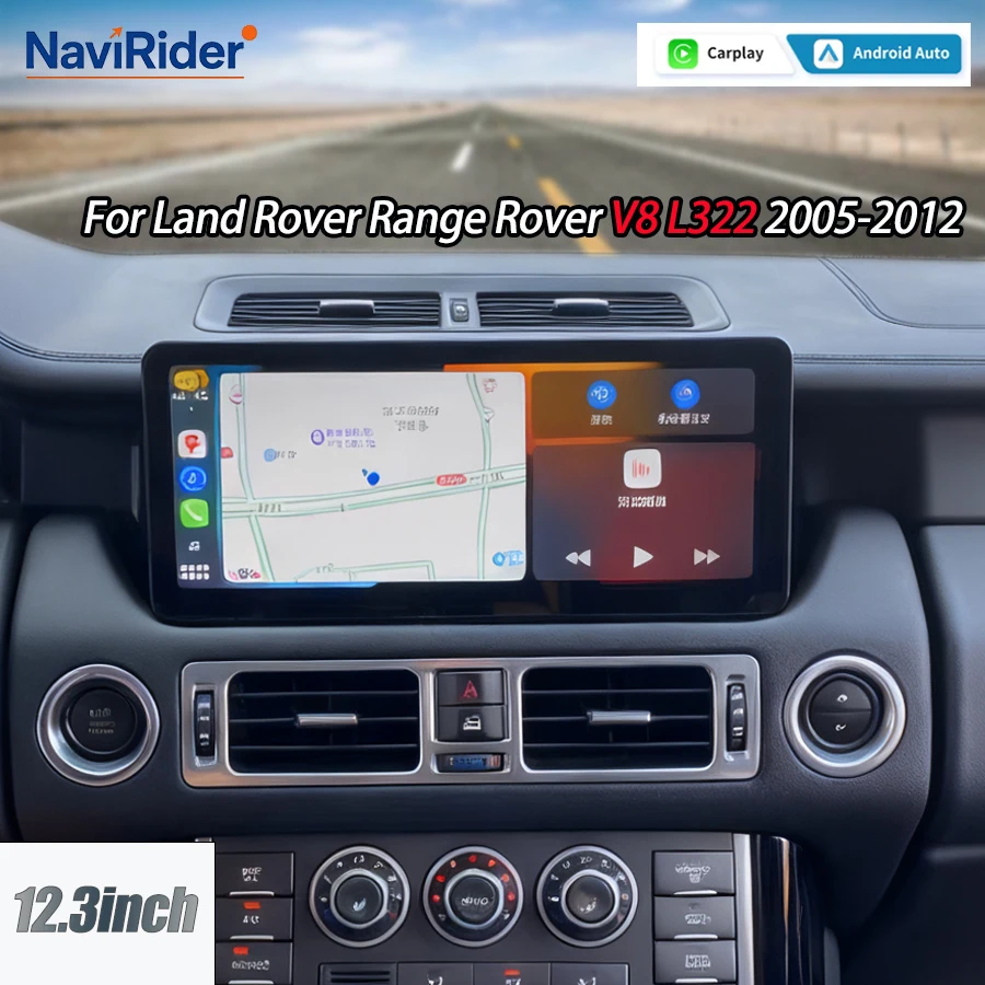 

12.3inch Screen Android Auto For Land Rover Range Rover V8 L322 2005-2012 Car Multimedia Player GPS Carplay Car Radio Head Unit