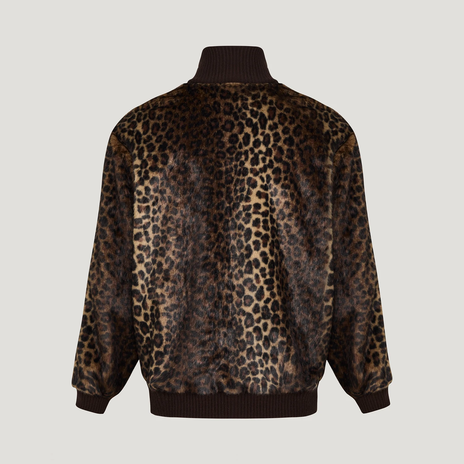 Adidas Authentic Three Leaves Men's Women's Stand Collar Knit Leopard Print Sports Jacket KU9407