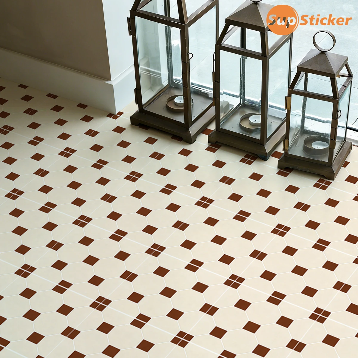 Beige Geometric Floral Tile St - огляд і ціна Commercial Kitchen Tiles