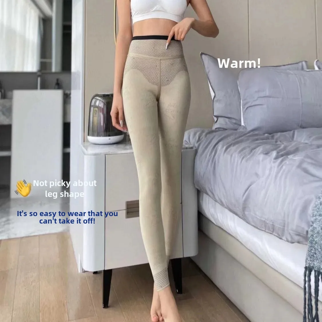 Warm High-Waisted Gelatinaous Barbell Leggings For Women Autumn/Winter Fitness Elastic Versatile Leggings Shark Trousers