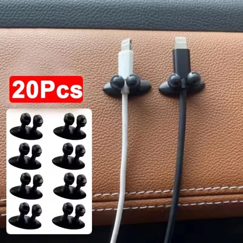 4-24Pcs Car Dashboard Phone Charger Cable Manager Hook Headphone Line Organizer Clasp Clamp Holder Auto Interior Accessories