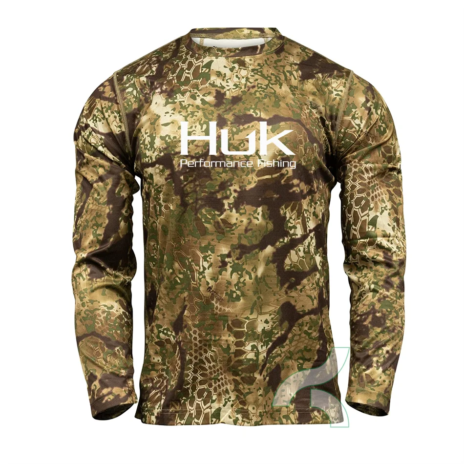 HUK Fishing Shirt UPF 50+ Long Sleeve T-shirt Men's Fitness Train Wear Sun Protection Clothing Breathable Jersey Camisa De Pesca