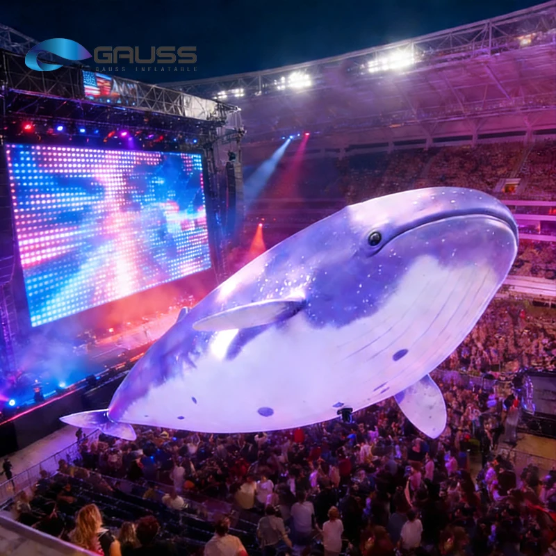 Professional Customized Advertising with Inflatable Marine Creature Remote Control Whale Model Aerostat Dron Show for Events
