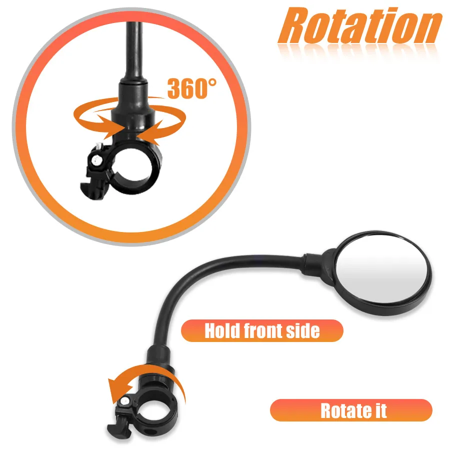 Rearview Handlebar Mirrors 360° Rotation for Xiaomi M365 Electric Scooter Bendable Hose Universal Rear View Scooter Mirror Parts