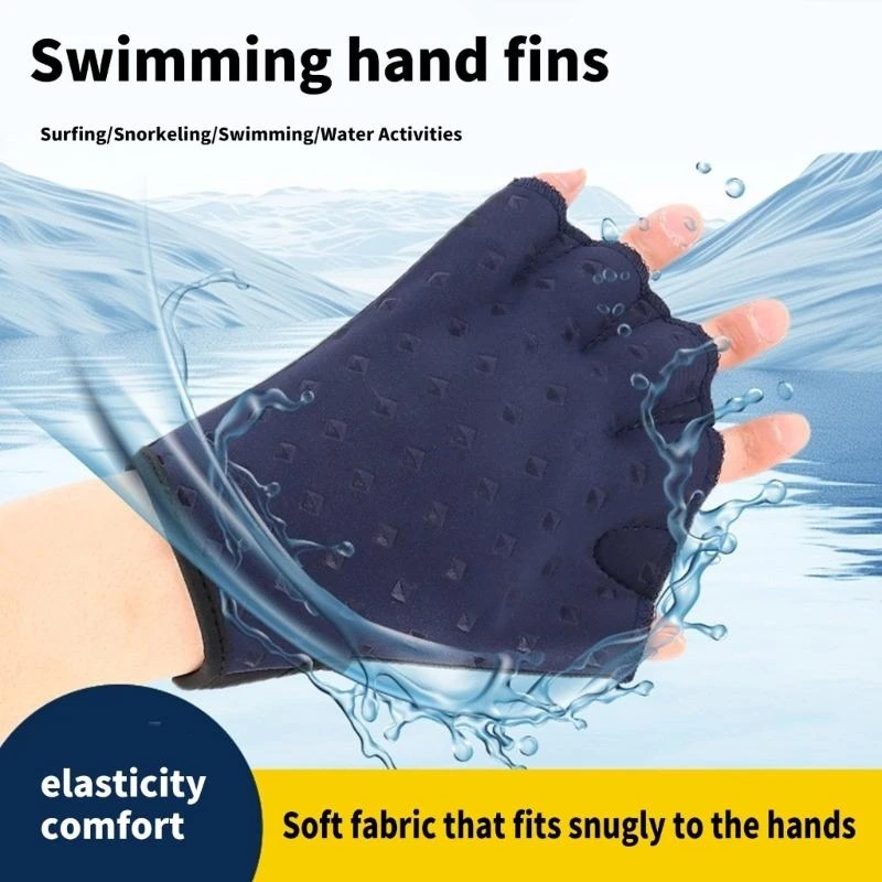 水トレーニング水泳手袋水かき付き手袋調節可能で簡単に着用でき、プールでの抵抗を軽減します子供用水泳用品