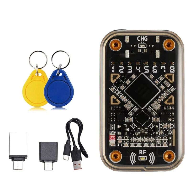 A39Q-Chameleon Ultra RFID Smart Chip Reader+2Xuid Keychain Contactless Smart Card Emulator 125Khz 13.56Mhz Badge Decode