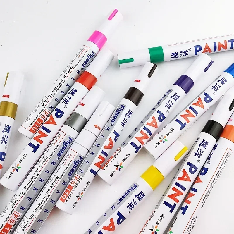 Multicolor White Waterproof Rubber Permanent Paint Marker Drawing Car Tyre Tread Environmental Tire Painting Highlighter Pen