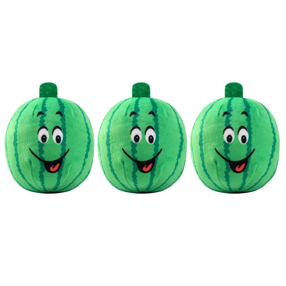 

3pcs Cartoon Plush Toy Funny Educational Playing Creative Pet Training Toy Watermelon Sound Toy