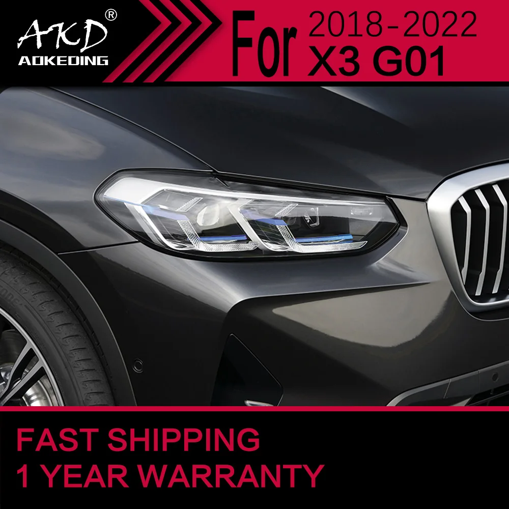 

2PCS AKD Car Lights for BMW X3 G01 LED Headlight 2018-2022 Head Lamp Drl Projector Lens Automotive Accessories