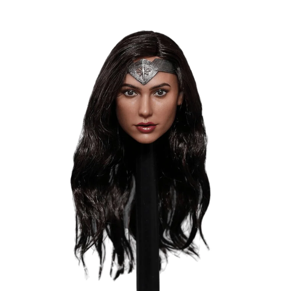 1/6 Scale Head Carving Gal Gadot European American Star Female Soldier Model PVC Plant Hair Curly 12Inch Action Figure Body Doll