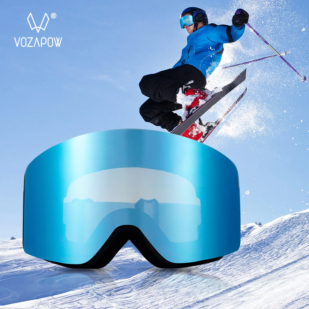 Vozapow Ski Goggles UV400 Glare Protection Skiing Mask Snowboard Accessories Men Women Snow Sunglasses Super View Anti Fog Lens