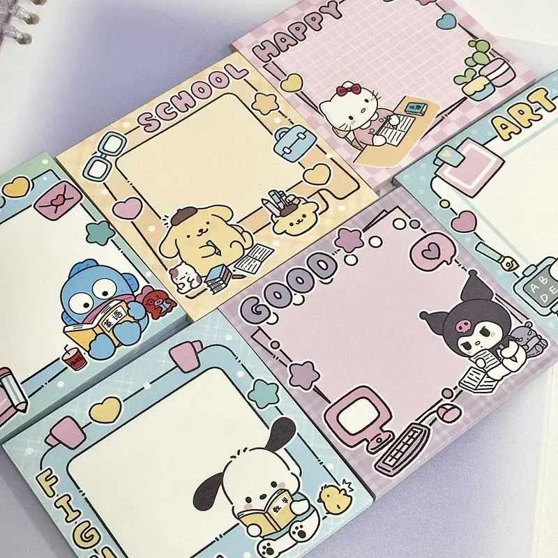 Sanrio Hello Kitty Kuromi CinnamorollViscous Sticky Note Hand Accounting MaterialComic Message Book Notepad Index Sticker