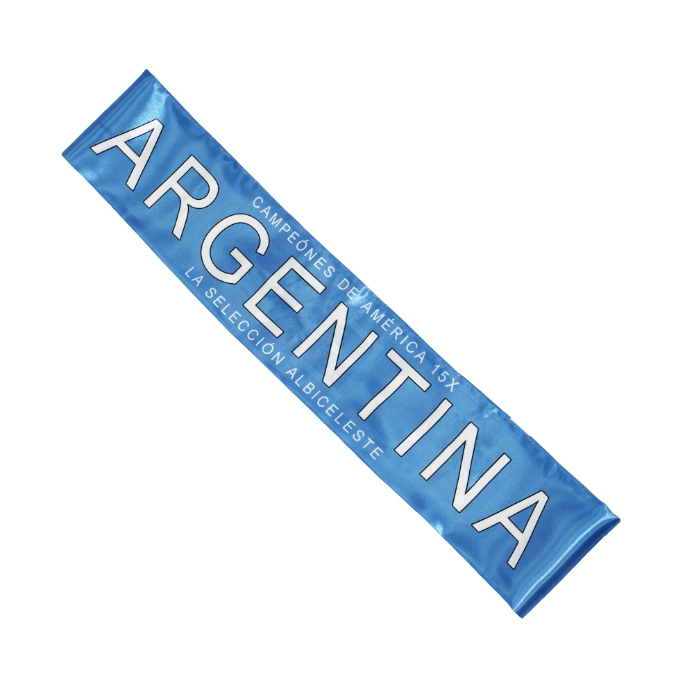 15x150cm  Double Side Printing Satin Football Soccer Fans Argentina Scarf Flags Silks Banner