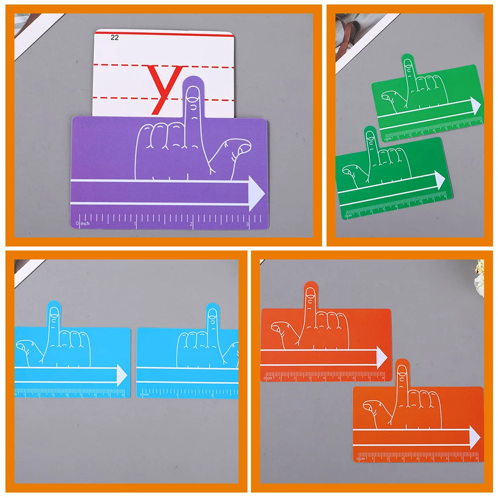 8 قطع من الإشارات المرجعية للأطفال أداة تركيز القراءة خفيفة الوزن لعسر القراءة لوازم الإشارات المرجعية ABS وسادة الأصابع المساعدة للأطفال
