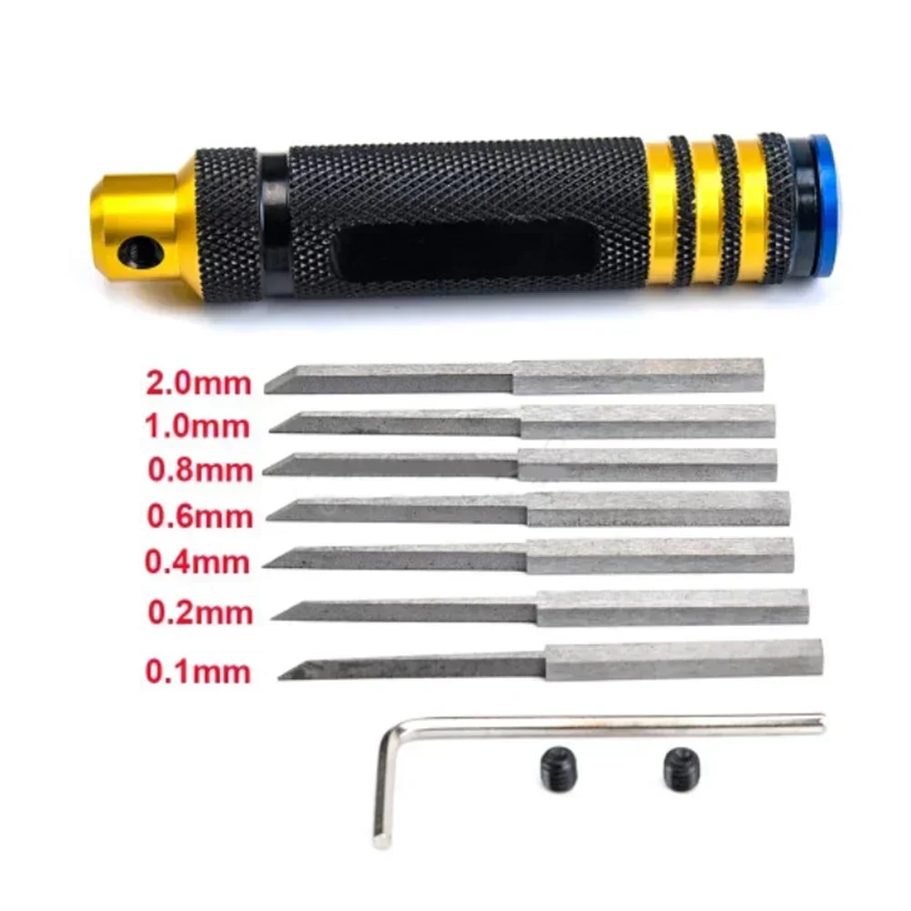 Prime Model Scriber With Blade Resin Carved Scribe Line Hobby Cutting Tool Chisel 7 Replace Blades For RC Car Airplane repair