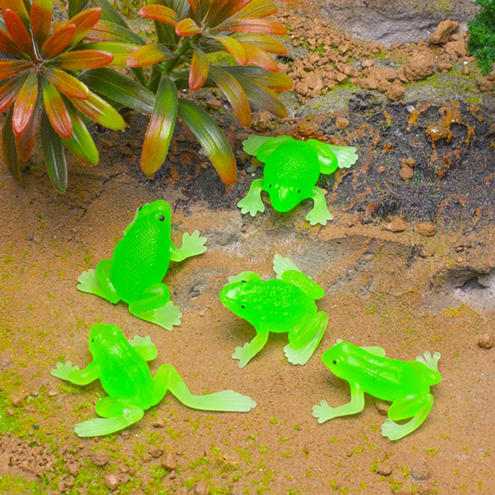 

20pcs Figurines Miniature Decorations Realistic TPR Desktop Decor Vivid Kids Toys Desktop Decor frog statue
