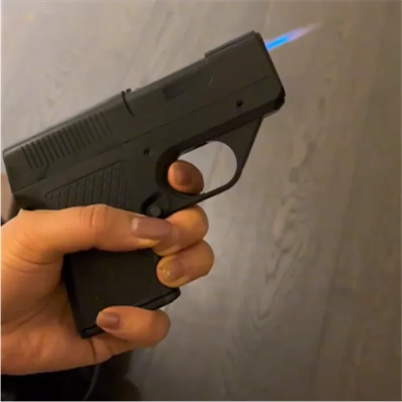

2025 Pistol Style Lighter with 3 Cigarette Packs, Jet Turbine Lighter, Gas Lighter, Capacity 10pcs/12pcs/20pcs Cigarette Lighter