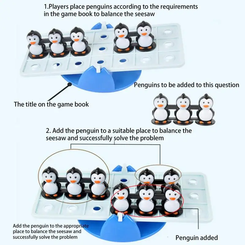 Montessori Math Steel Speelgoed Dier Pinguïn Balans Challenge Balancering Schaal Nummer Bord Educatief Leren Spel Speelgoed Voor Kinderen