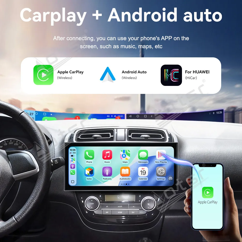 CarPlay 15.8’’ Android 15 For Mitsubishi Mirage 2012-2018 Gadgets Car Accessories  Navigation HD Screen Multimedia Player Head