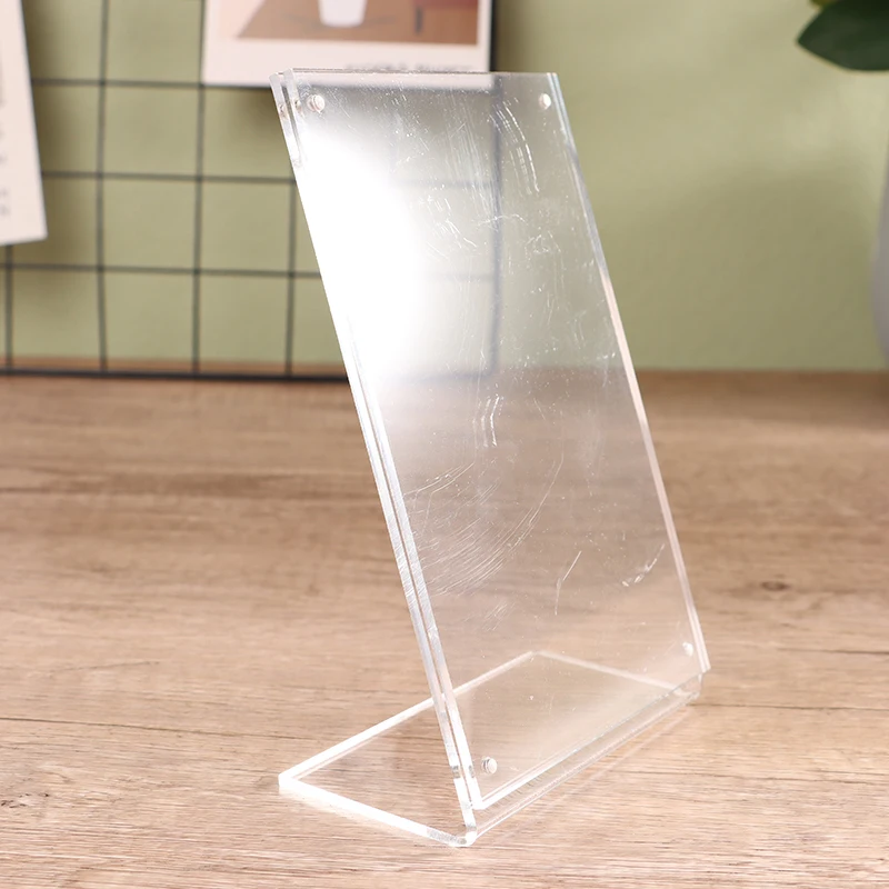 Magnetic Album Postcard Souvenir Display Stand Acrylic Desktop Display Frame Table Card Sign Collection Photo Protection Holder