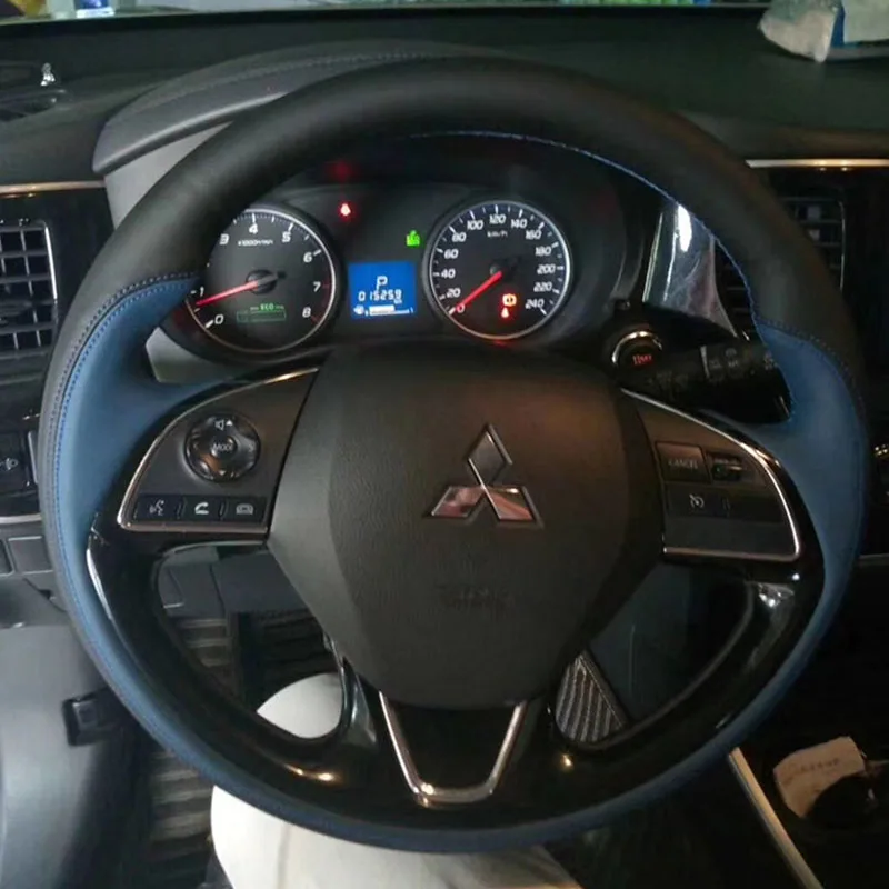 

Для Mitsubishi ASX Outlander Mirage 2016-2019, прошитый вручную нескользящий чехол на руль автомобиля из натуральной кожи