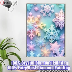 Landscape 2025 New Fairy Dust Drill Diamond Painting Snowflake Full Crystal Mosaic Embroidery Cross Stitch Kit Christmas Decor