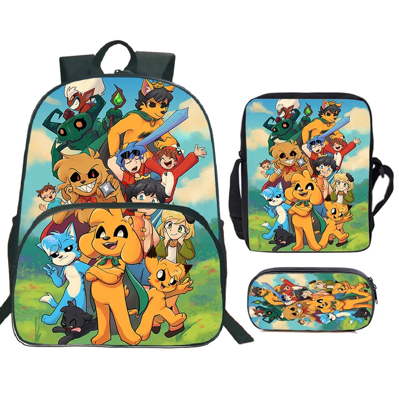 

Mikecrack Child Backpack 3Pcs/set Boys Girls Cartoon Schoolbag Anime Bookbag Compadretes Students Back Pack Back To School Gift