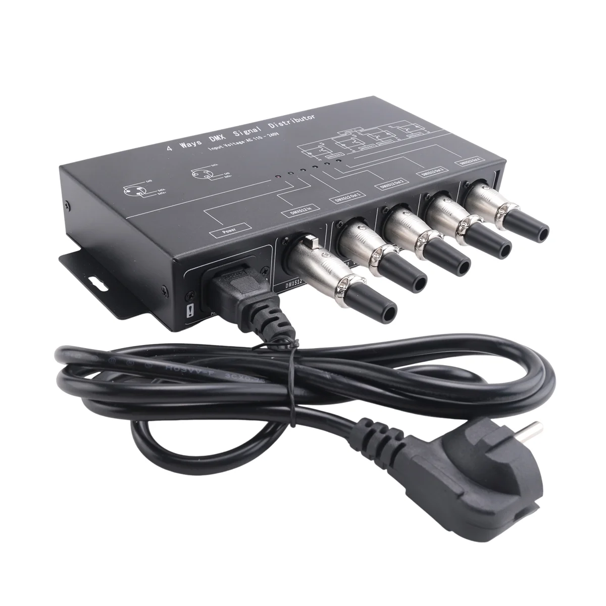 

A64Z DMX512 Усилитель-разветвитель DMX512 Повторитель сигнала 1CH DMX121 4CH 4 выходных порта Распределитель сигнала DMX124, AC100V-240V