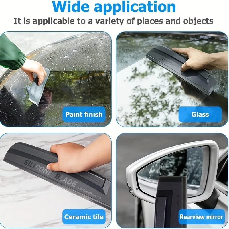Silicone Scraper Car Windshield Wrap Tools Scripper Wash Snow Kit Frost Squeegee Cleaning Window Blade Water Wiper Scraping
