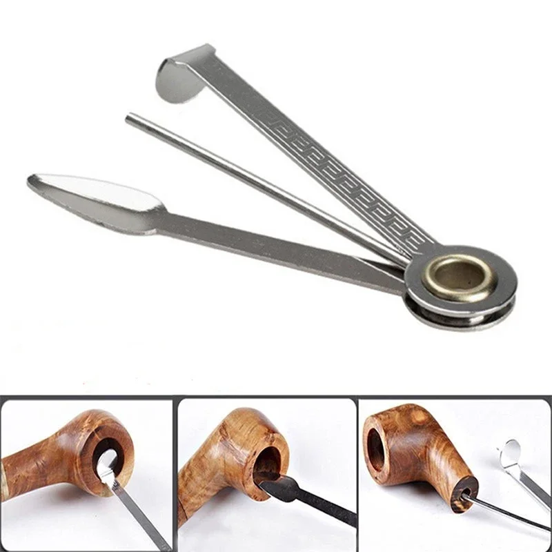 Multifunctional 3in1 Stainless Steel Smoking Tobacco Wood Pipe Cleaner Cleaning Tool Smoking Accessories Weed Accessories 1piece