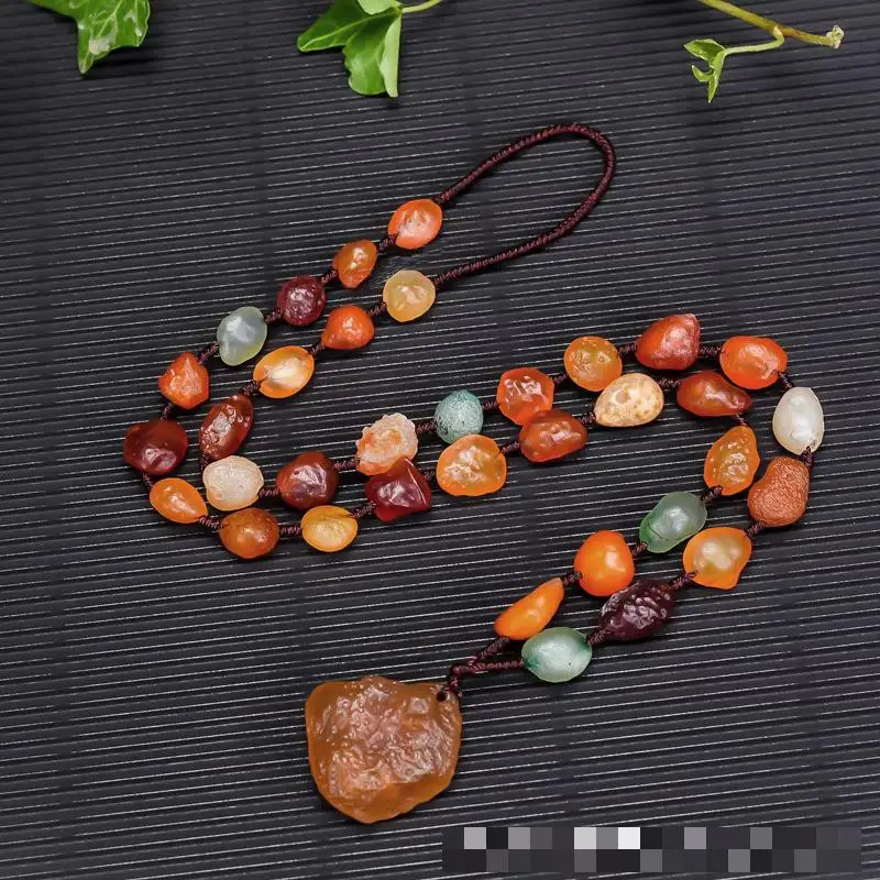 

Natural Agate Necklace Men Women Healing Gemstone Fine Jewelry Genuine Raw Agate Pendant Tumbled Stone Sweater Chain Necklaces