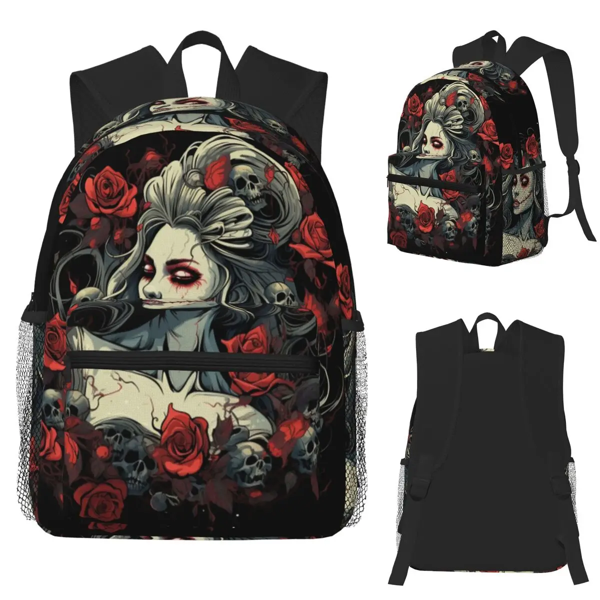 

Alexander Gothic Las Elegantes Girls Day Of Dead Студенческий рюкзак с черепом Школьная сумка Рюкзак для мужчин и женщин Книжная сумка Сумки на плечо