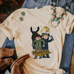 女性のためのHannibal Tシャツ、日本のデザイナートップ、女性のデザイナー服、y2k