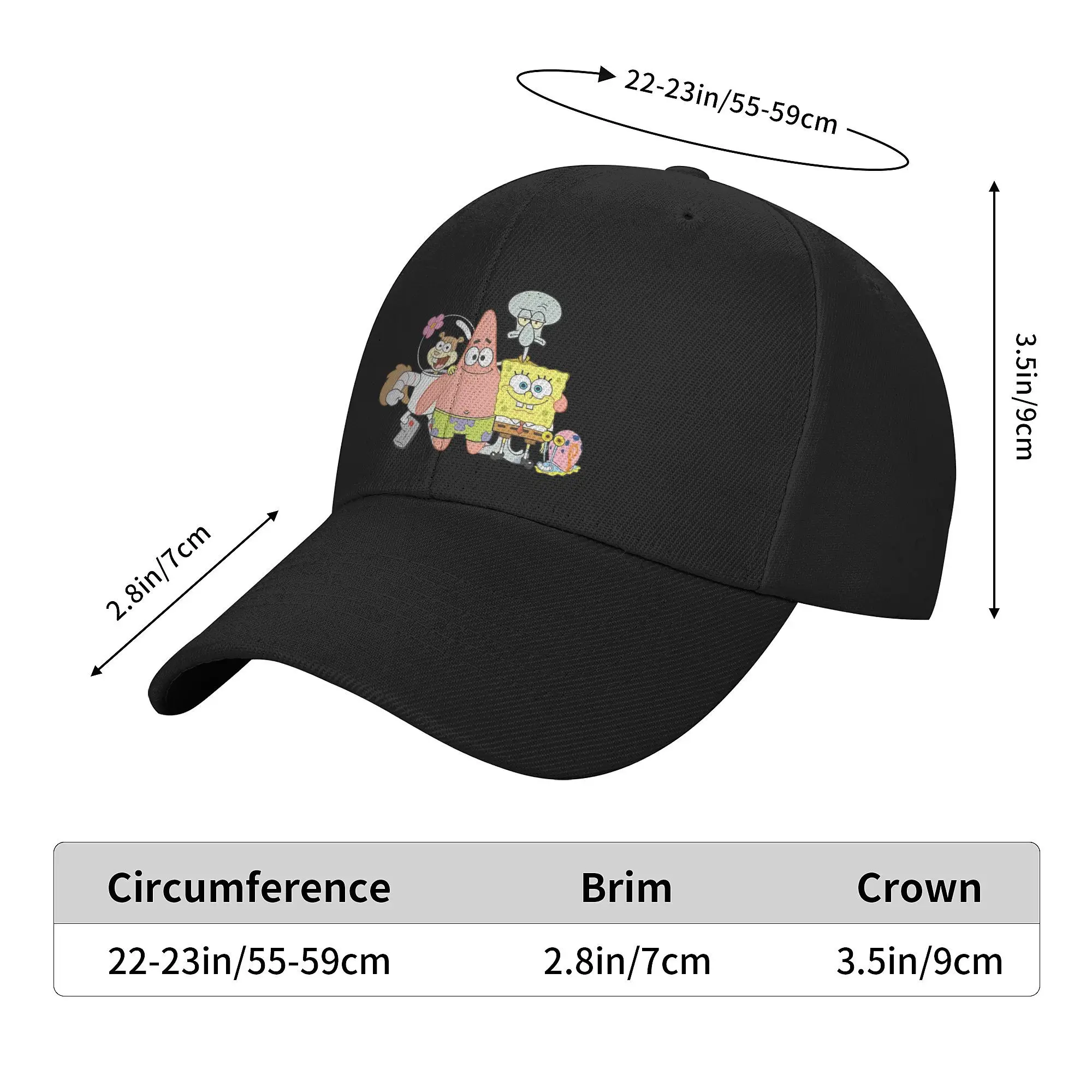 Men Women S-Sponge bob Outfits Baseball Caps Sandy Dad Hat Fashion Formal Headwear Adjustable