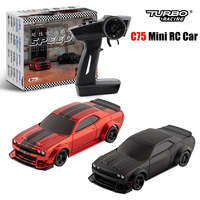 Turbo Racing 1:76 C75 RTR Version MINI Remote Control Speed Car Simulated Headlights/Tires Desktop Toy for Kids and Adults