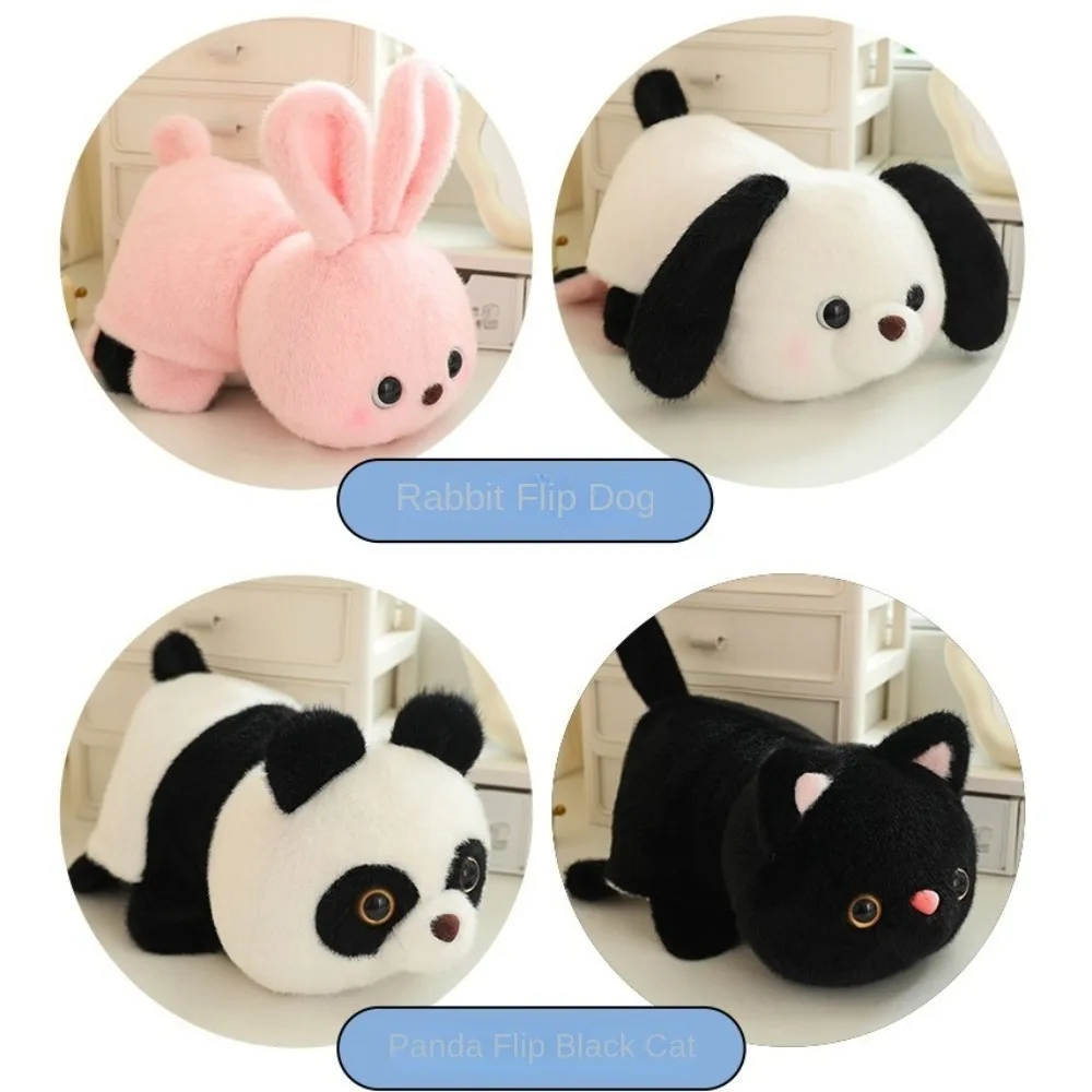 Dupla face reversível brinquedos animais de pelúcia animal macio travesseiro pato boneca de pelúcia 2-em-1 kawaii transformar panda meninas presente